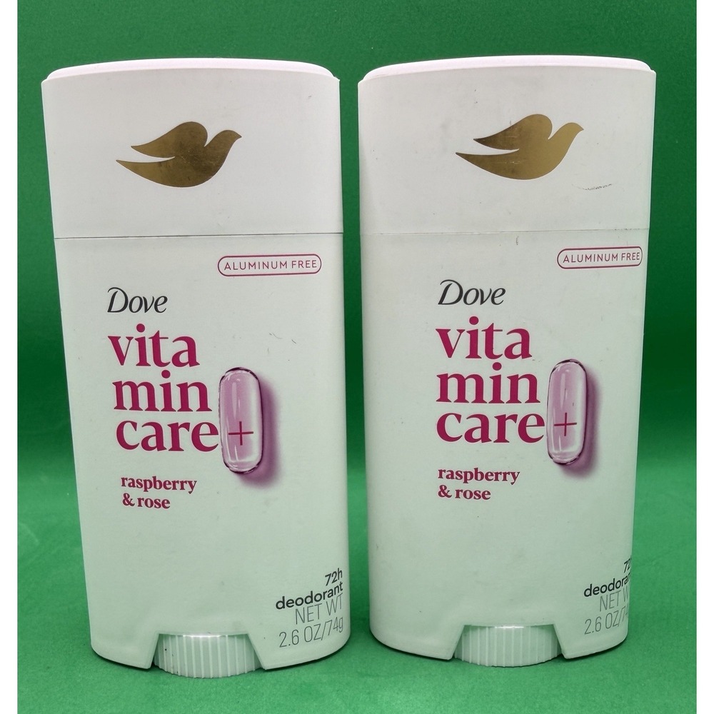 2Pk Dove Vitamin Care Raspberry & Rose Deodorant 2.6oz EACH New & Unused